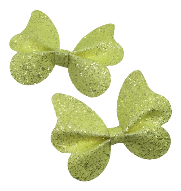 Yellow Butterfly Bow Clip set