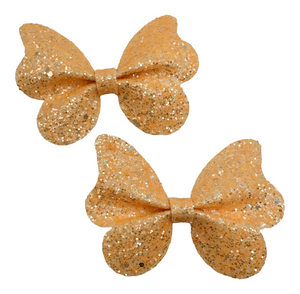 Pop Orange Buttferfly Bow clip set